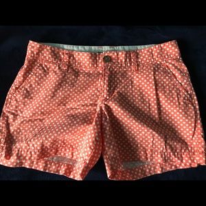 Women’s Old Navy orange and white polka dot shorts